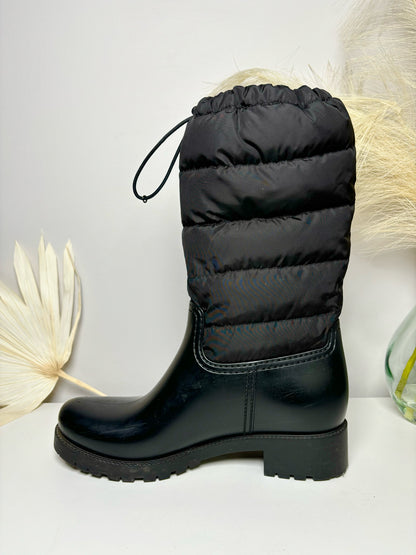 W Shoe Size 39 Moncler Black Rubber Boots