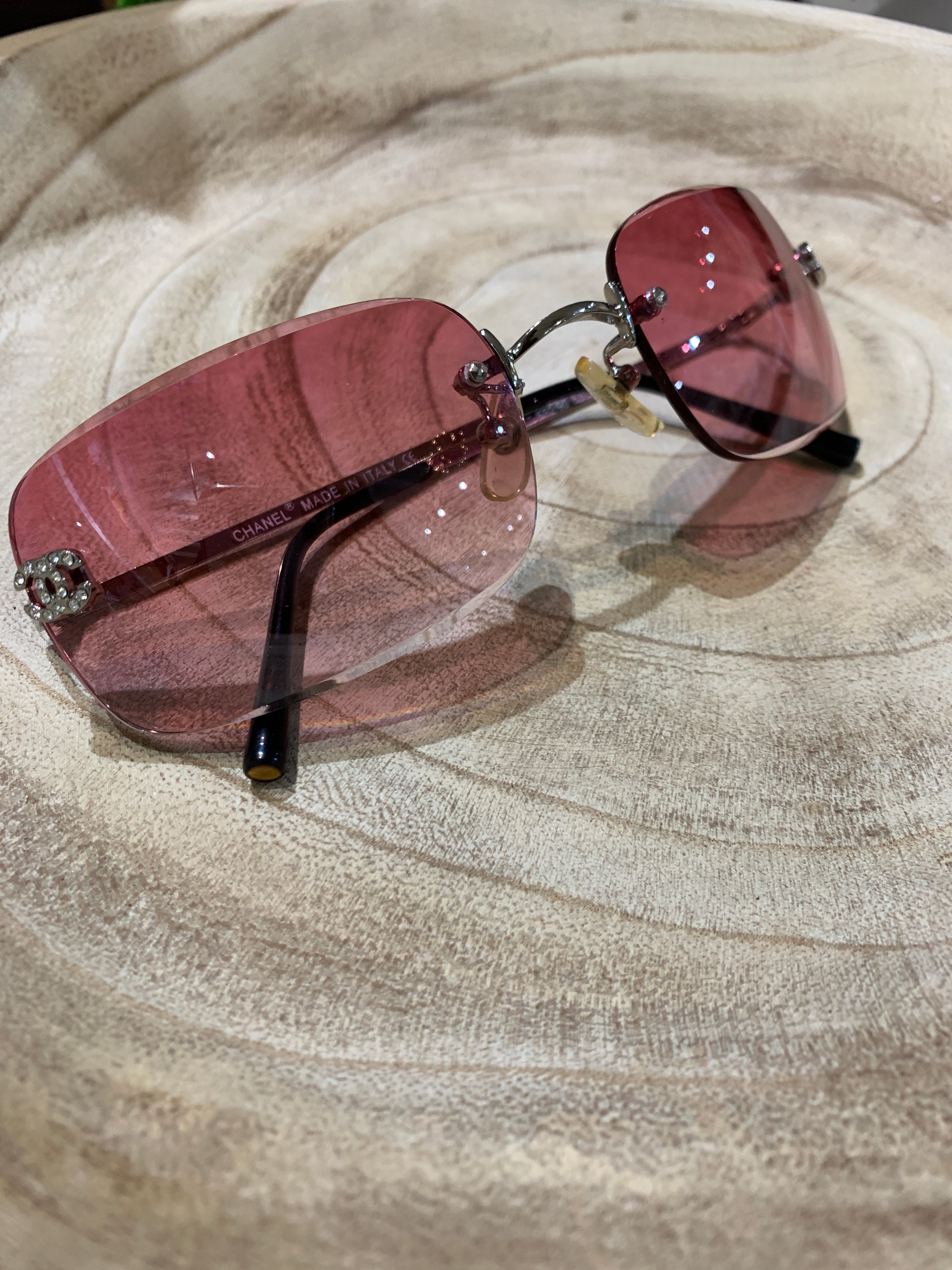 Girls pink rimless heart sunglasses | River Island