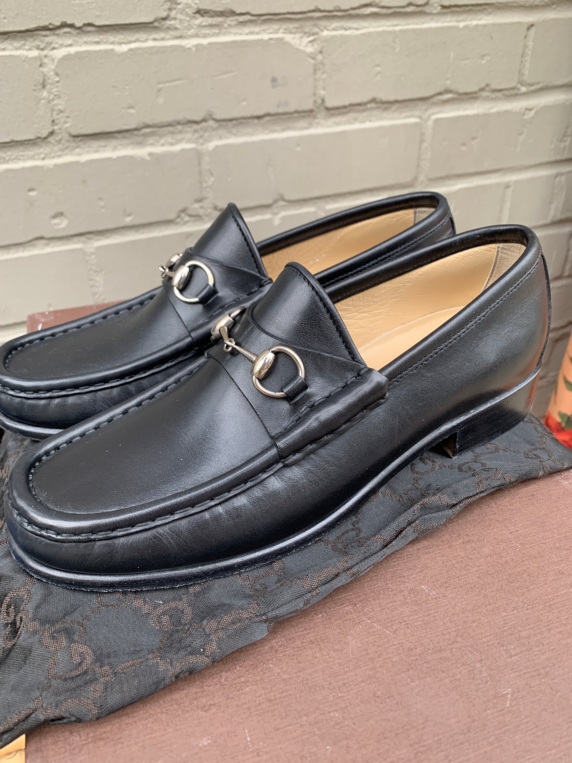 NWB Gucci Mens Shoes Leather GG Guccissima Boat shoes Loafer Sneaker sz 7/  us7.5