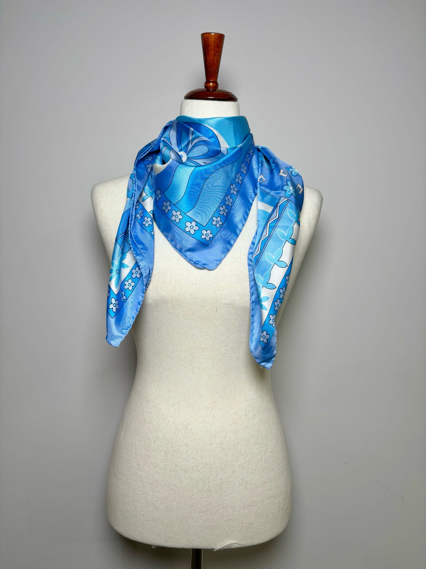 Zanellato Blue Print Silk Scarf