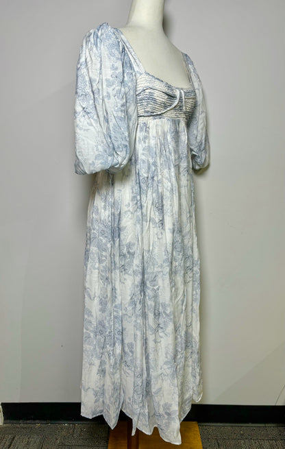 Women Size M Sofie the Label White Floral Cotton Maxi Dress