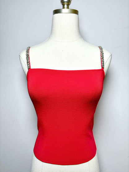 Women Size XS Alice + Olivia Red Solid Viscose Top