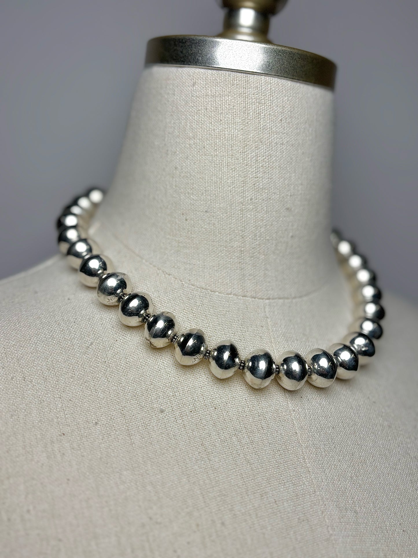 Sterling Silver Beads Vintage Necklace