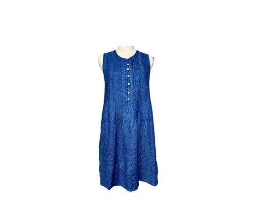 Faherty Blue A-line Linen Dress