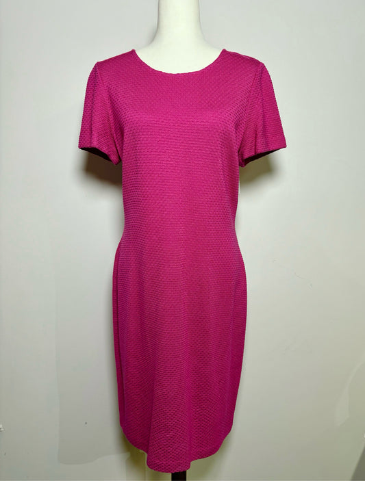 Women Size 12 St. John Magenta Solid Knit Midi Dress