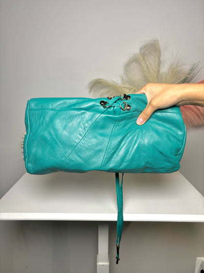 Turquoise Junior Drake Solid Leather Purse