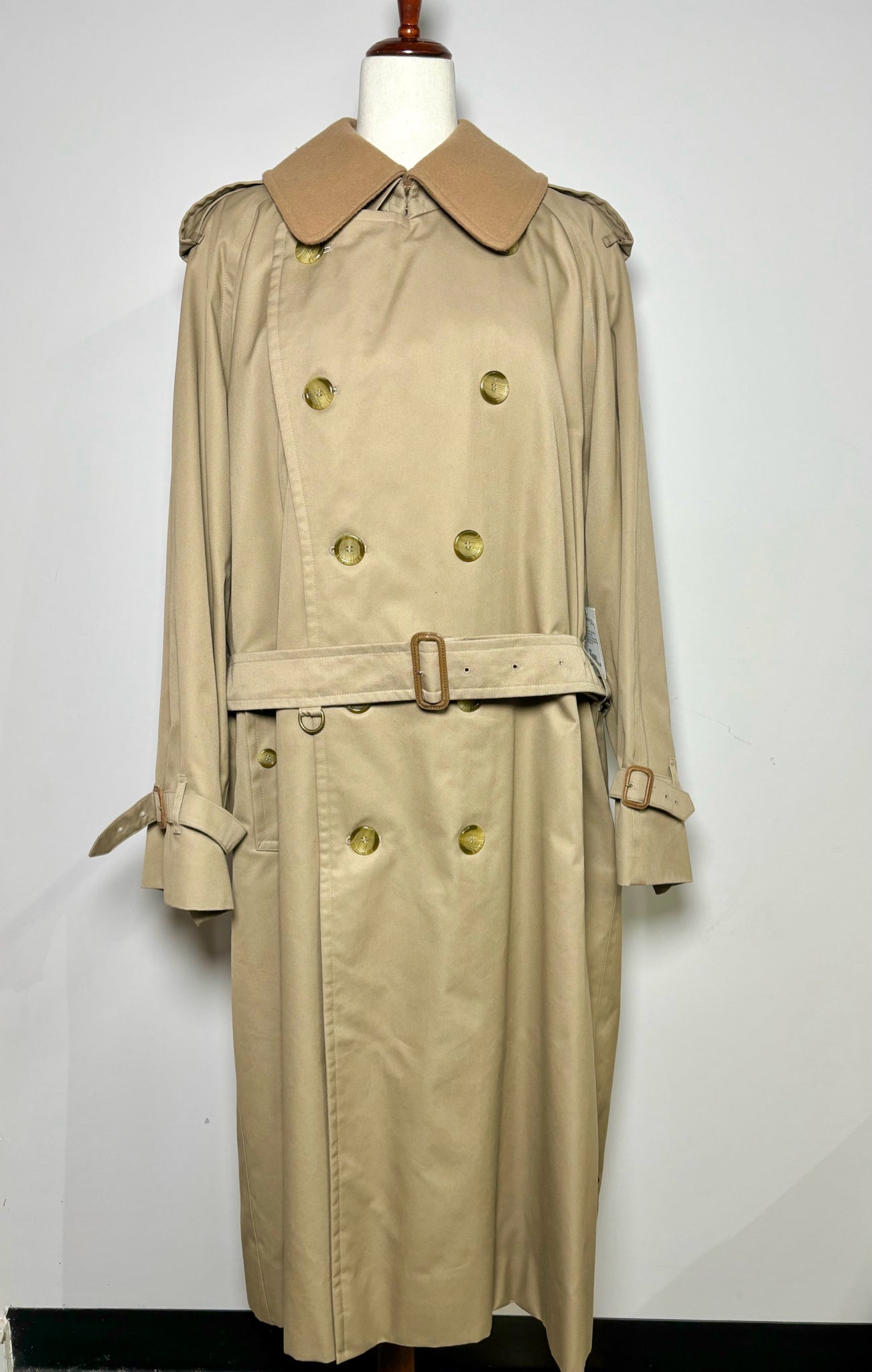 Men's Trench Coat Burberry's Vintage Khaki Removable Plaid Wool Lining