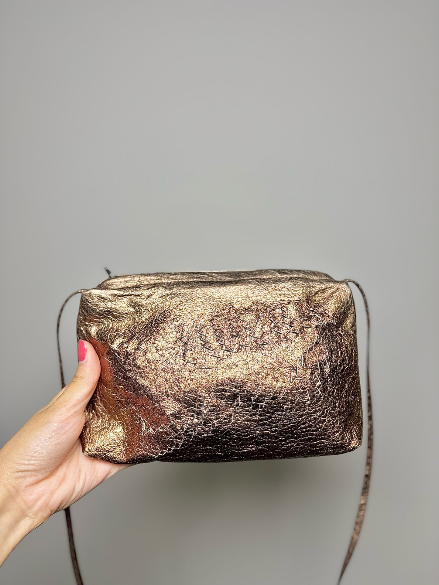 Wendy Ellertson Solid Leather Bronze Cowhide Purse