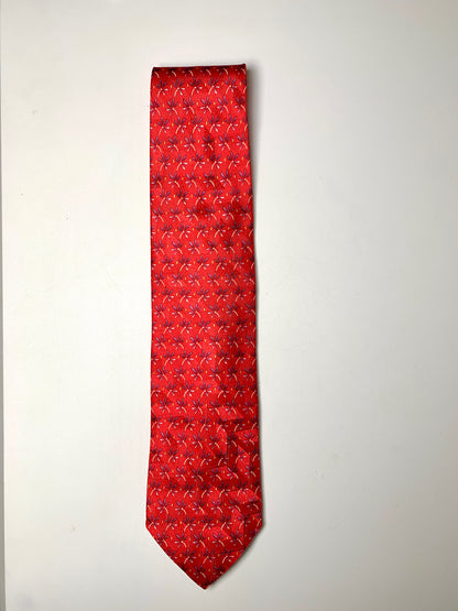 Ermenegildo Zegna Red Silk Floral Men's Tie