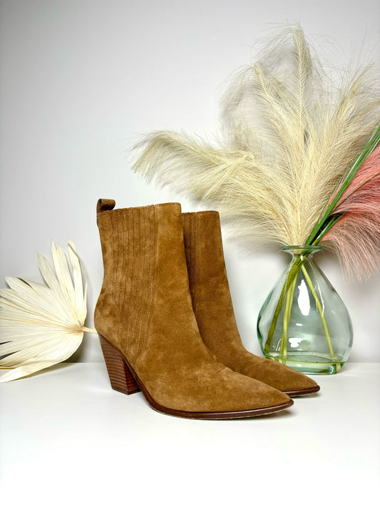 W Shoe Size 8 Veronica Beard Camel Leather Suede Boots