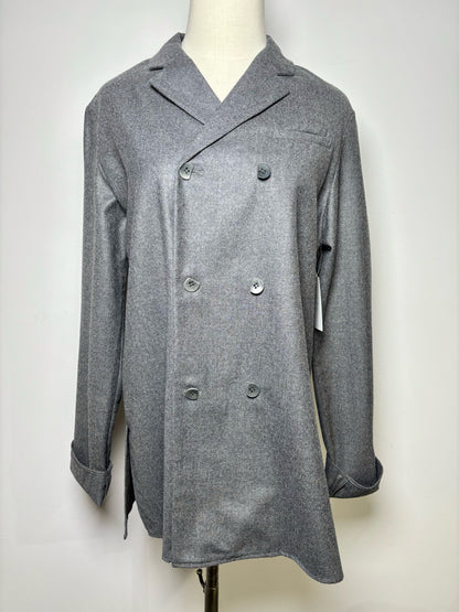 Women Size M Tibi Heather Gray Superfine Wool NWT Shirt-Jacket