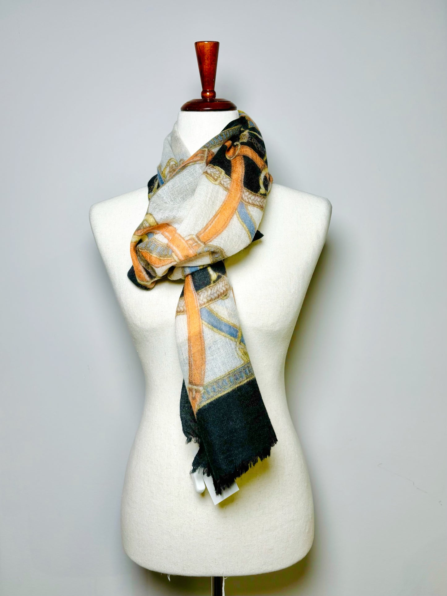 Captiva Cashmere Multi-Color Equestrian Cashmere Scarf 74 x 52