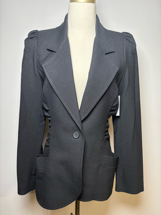 Women Size M Smythe Black Solid Wool Blend Blazer