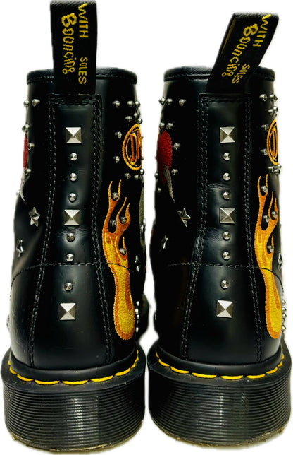 Dr. Martens Embroidered and Studded 1460 Classic Boots