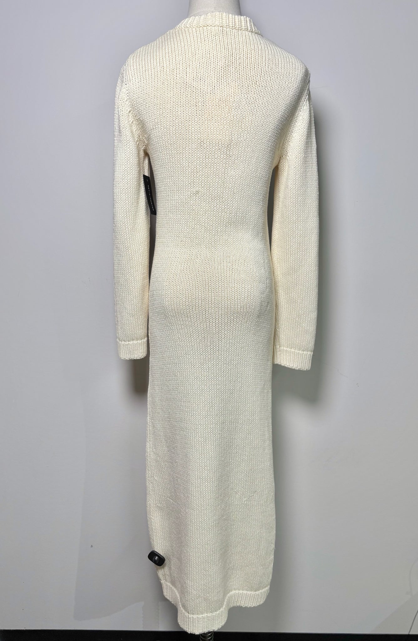 Women Size M Zimmerman Cream Solid Cotton Knitted Midi Dress