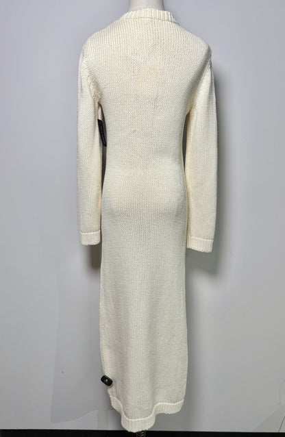 Women Size M Zimmerman Cream Solid Cotton Knitted Midi Dress