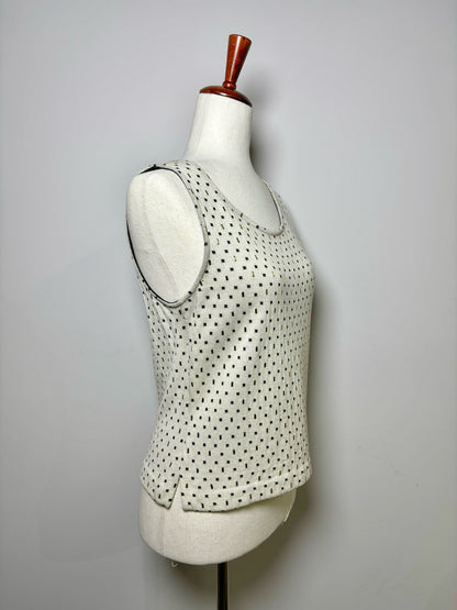 Women Size S St. John Cream Geometric Tank Top