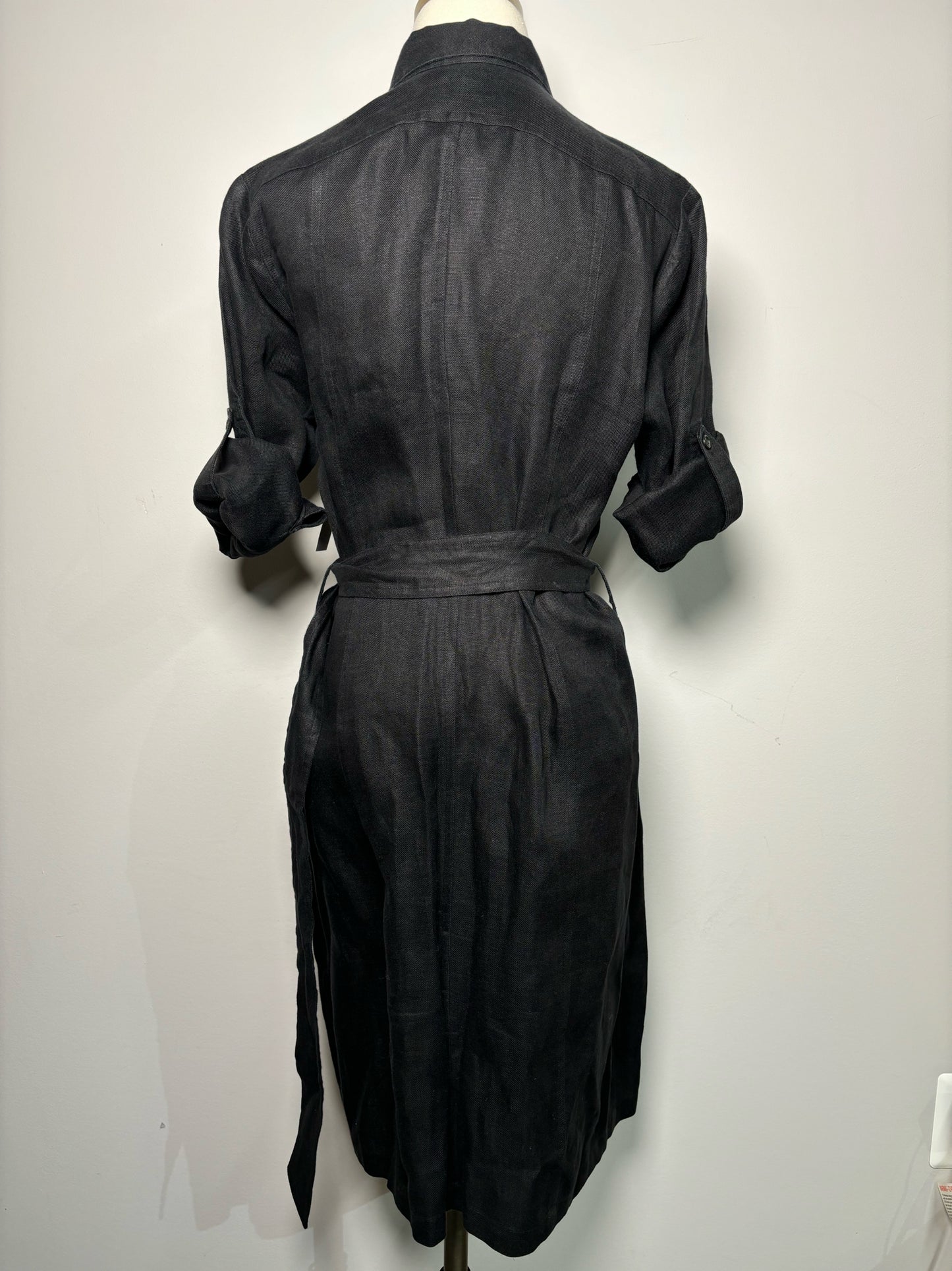 Women Size 10 Lauren Ralph Lauren Black Linen Dress