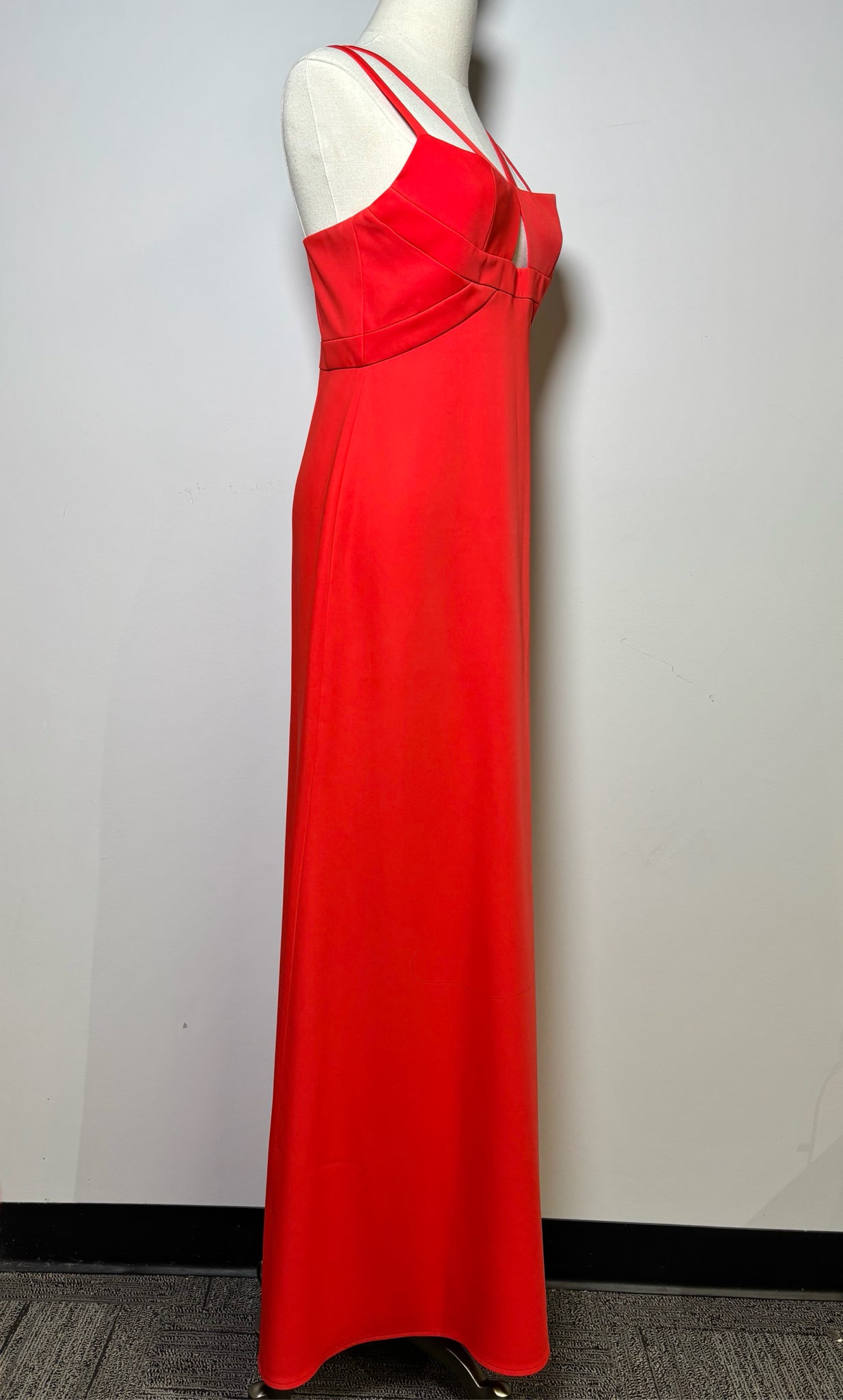 Women Size S BCBG Max Azria Red Solid Flared Gown