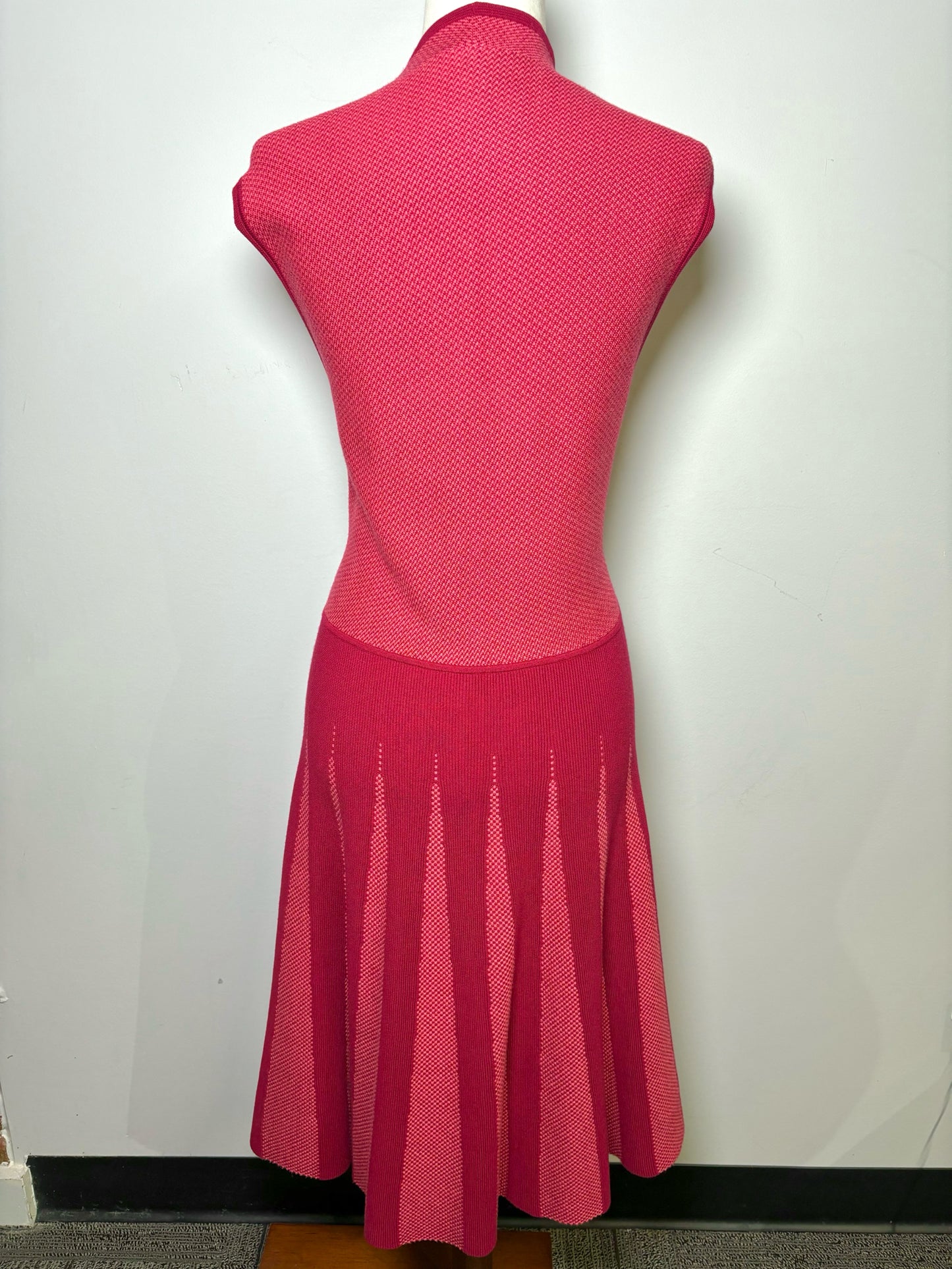 Women Size 50 Emporio Armani Magenta Tweed Knit Dress