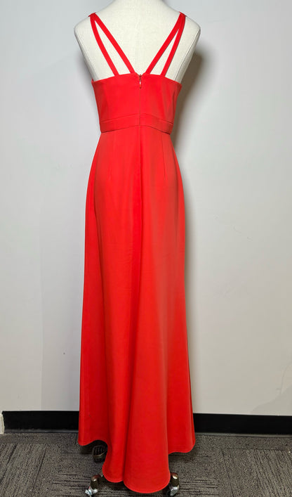 Women Size S BCBG Max Azria Red Solid Flared Gown