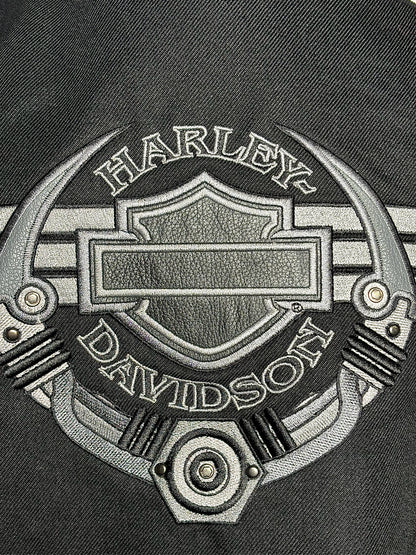 Harley Davidson Black Canvas Solid Men's Jacket Sz L