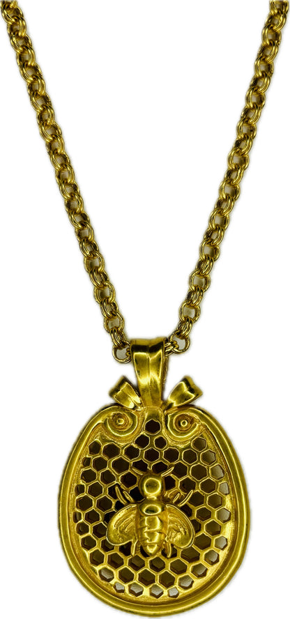 Julie Vos Gold Honeycomb Bee Necklace