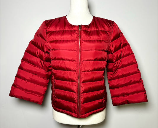 Women Size M Brooks Brothers Burgundy Solid Puffer Down Jacket