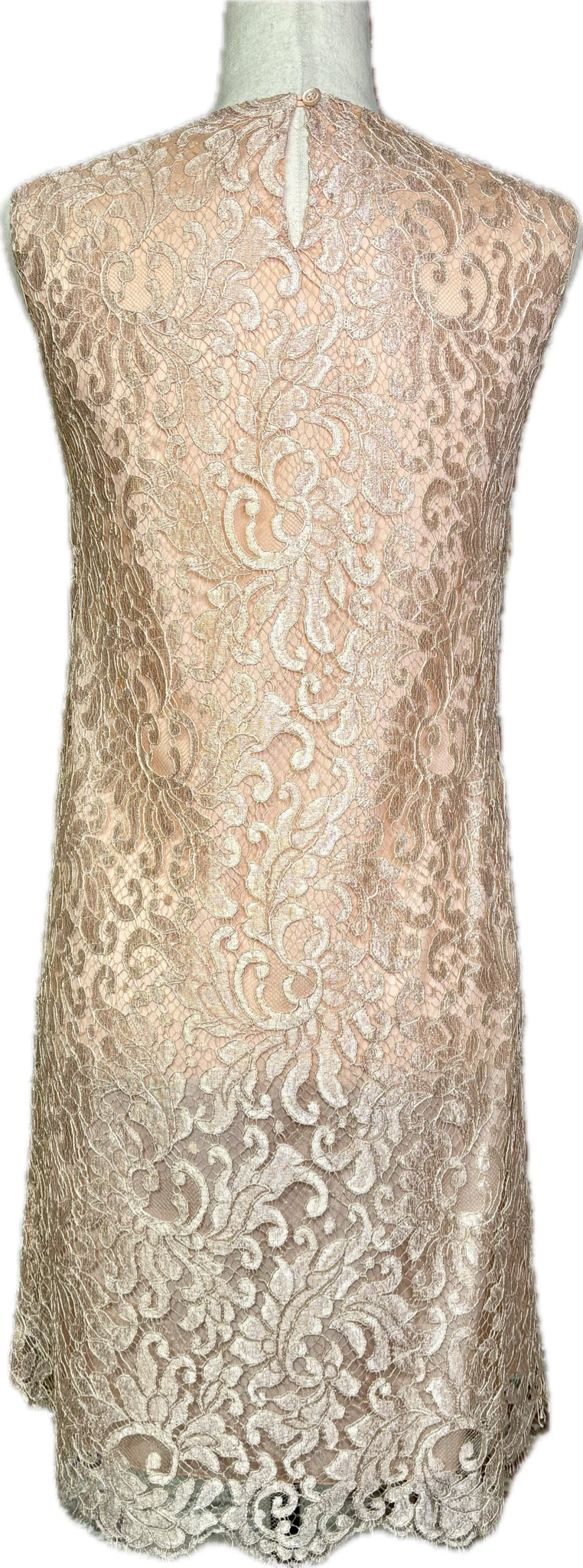 Philosophy Alberta Ferretti Peach Lace Dress, Sz 4