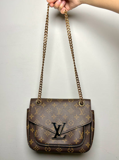 Louis Vuitton Monogram Coated Canvas Used Brown Medium Passy