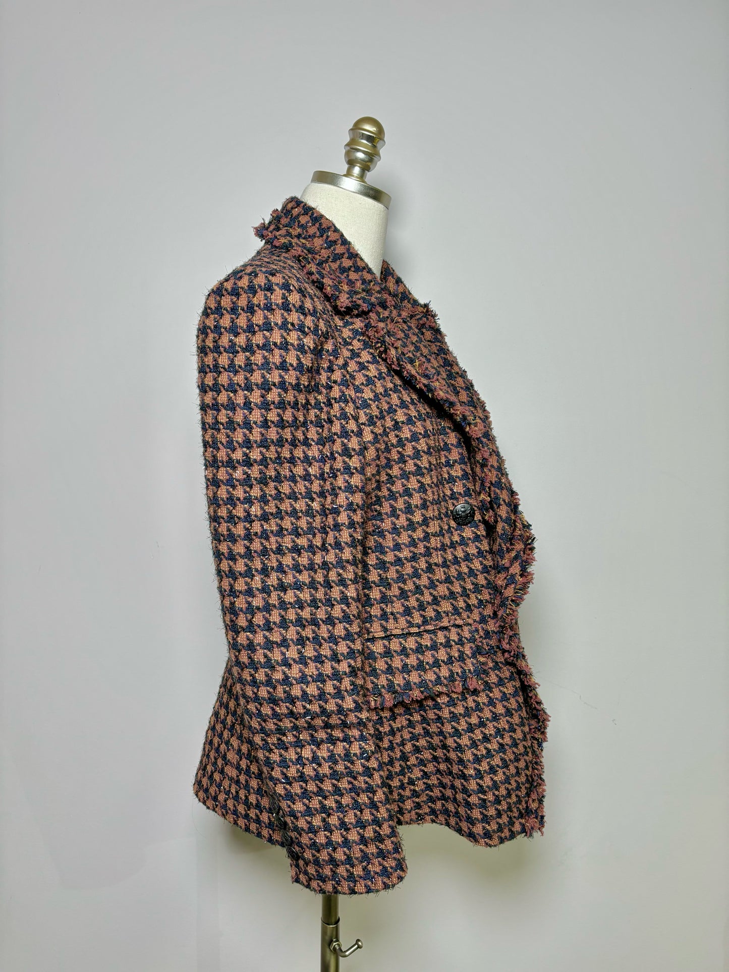 Women Size 12 Veronica Beard Multi-Color Houndstooth Blazer