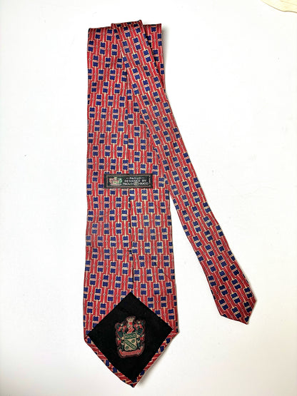 Gucci Red Silk Horsebit Men's Vintage Tie