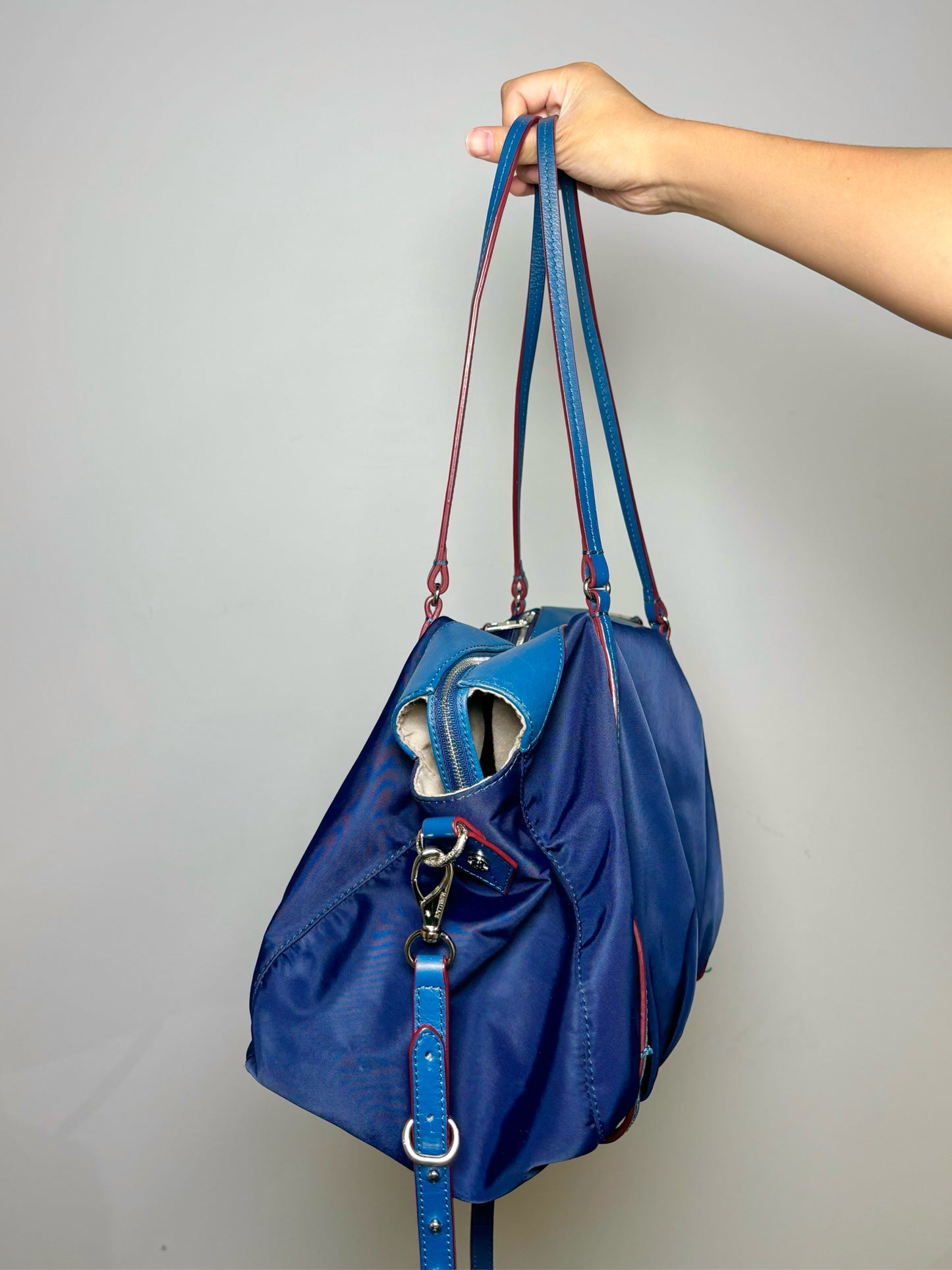 Blue MZ Wallace Solid Nylon Shoulder Purse