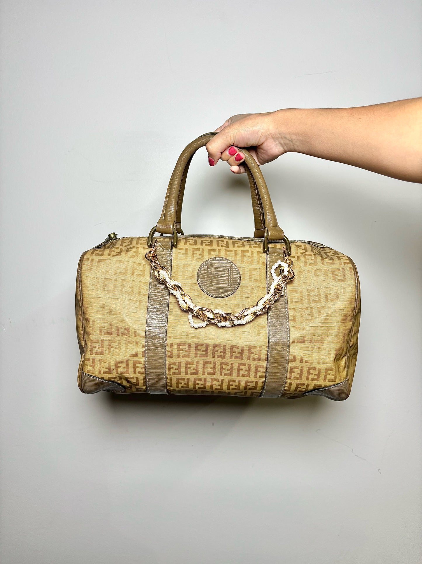 Zucchino Canvas Fendi Monogram Tan Purse