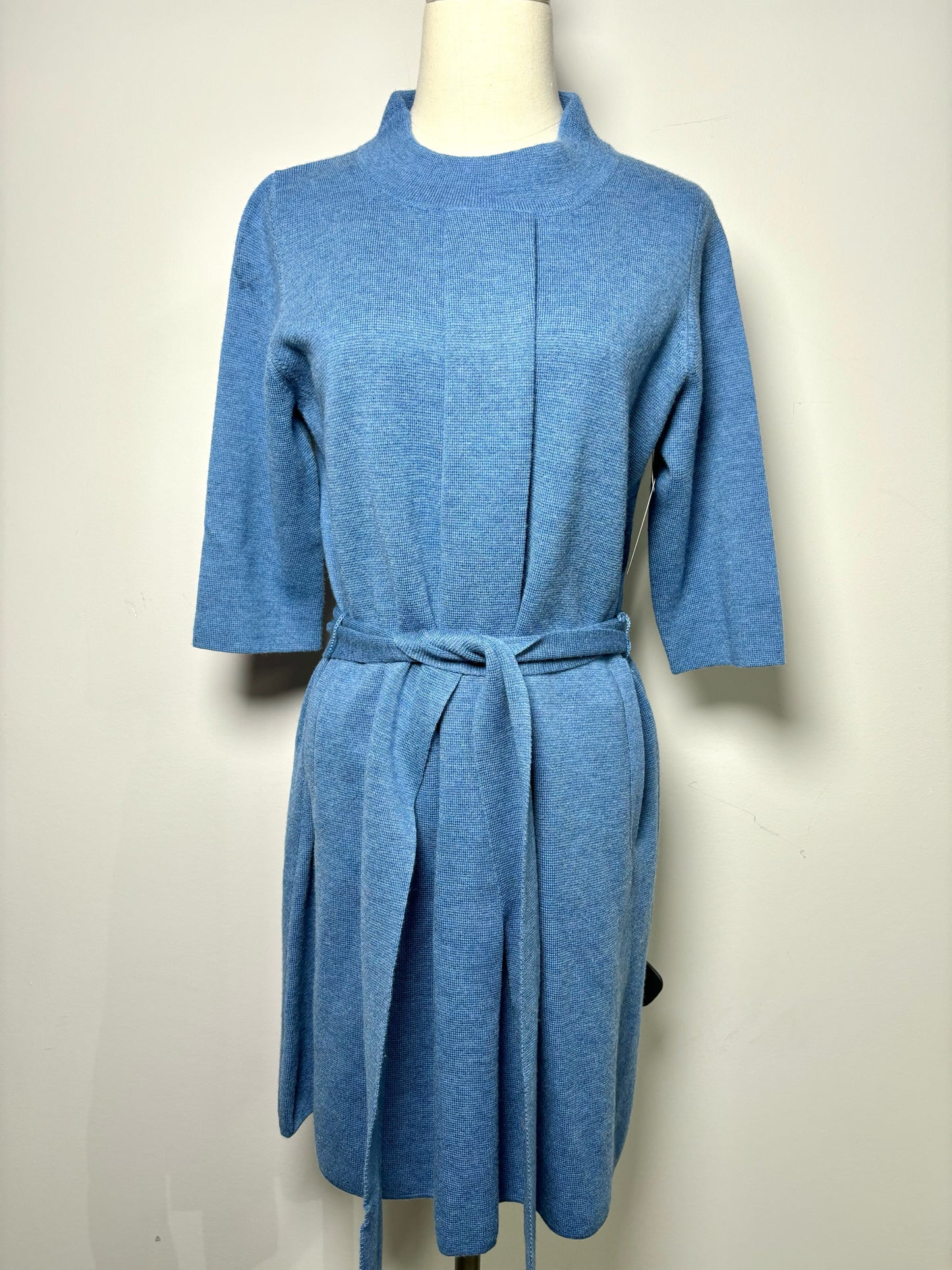 Women Size S Ann Mashburn Blue Solid Wool Dress