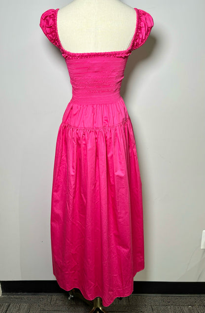 Women Size XS La Ligne New York Fuchsia Cotton Midi Dress