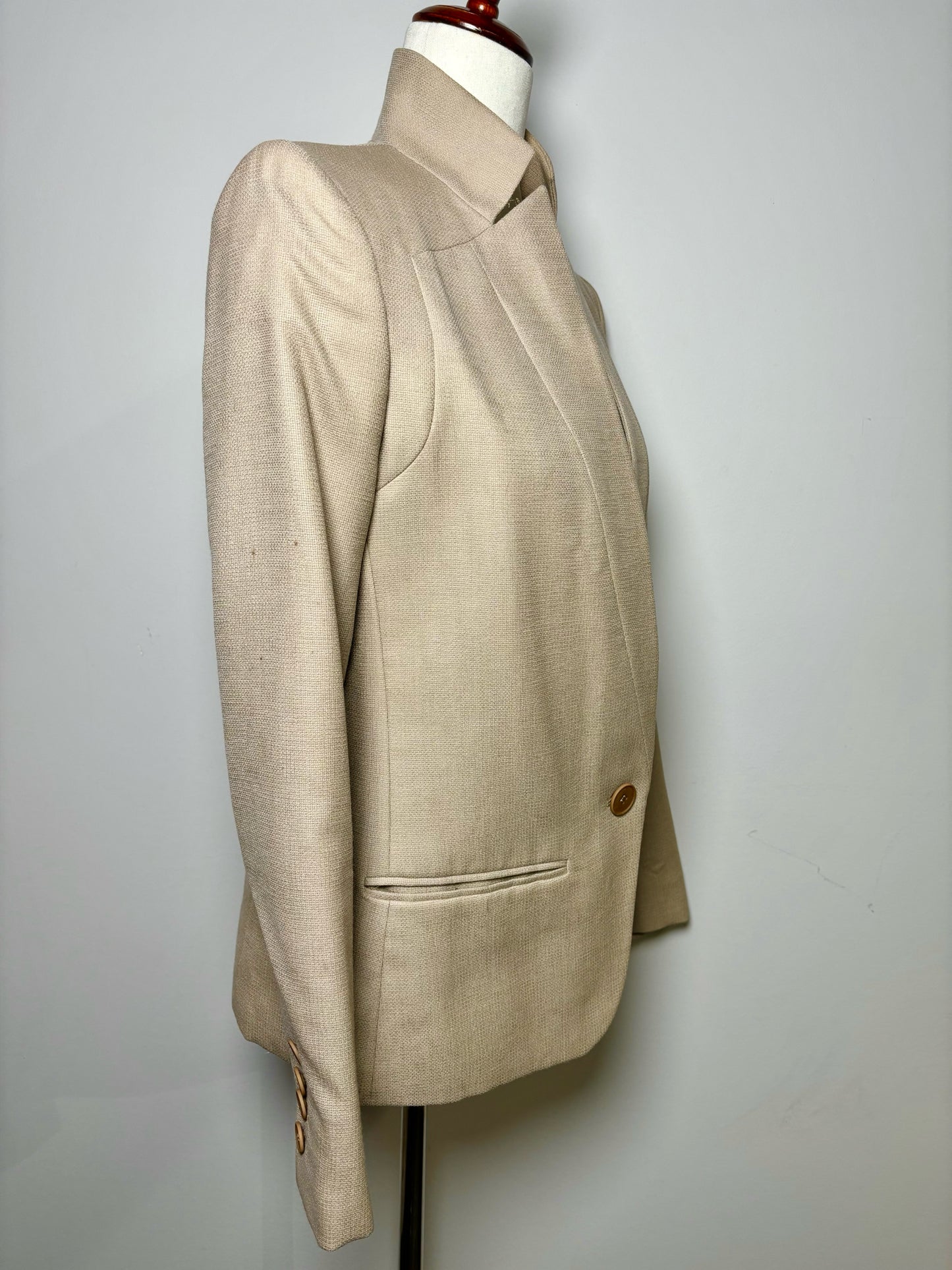 Women Size S Stella McCartney Tan Solid Wool Blazer