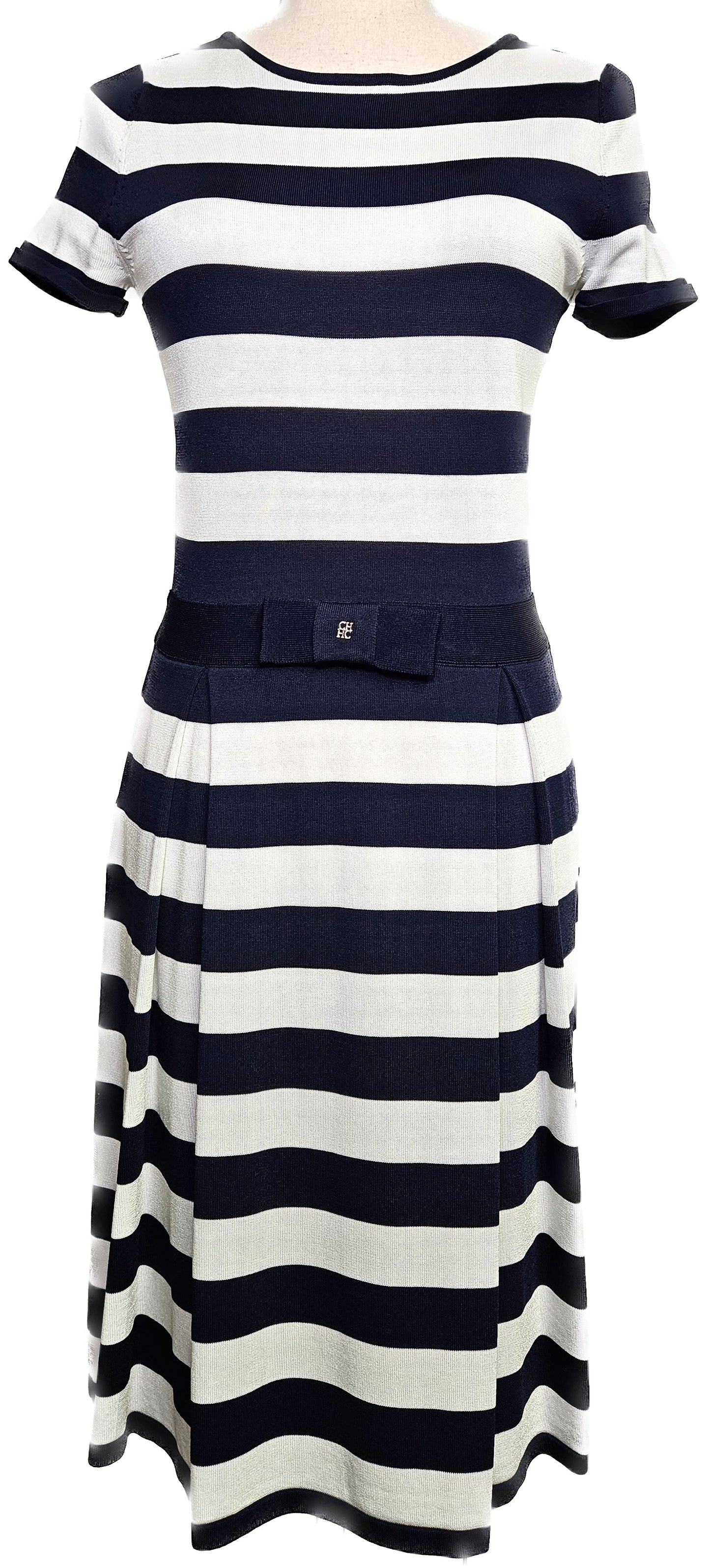 Carolina Herrera Blue Nautical Knit Dress