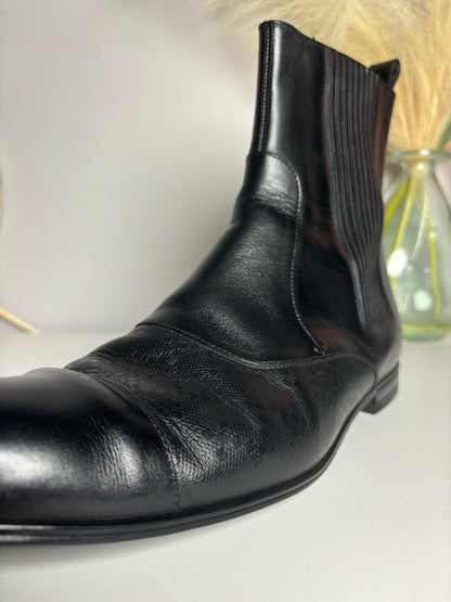 Mens Size 9 Gucci Black Leather Ankle Boots