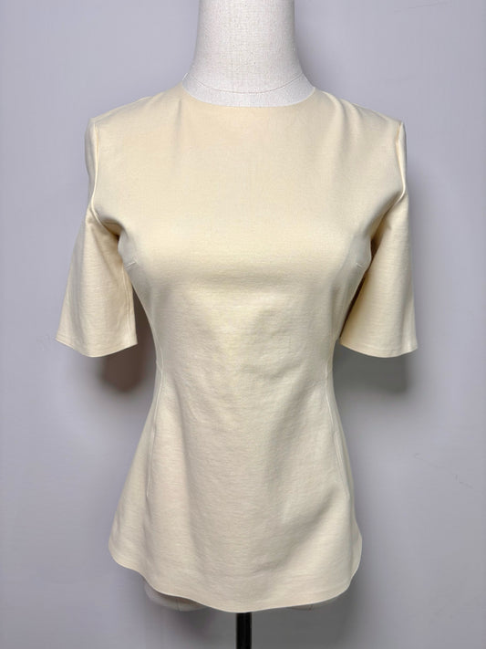 Women Size Petite Theory Bone Solid Blouse