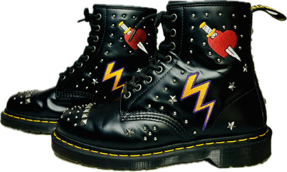 Dr. Martens Embroidered and Studded 1460 Classic Boots