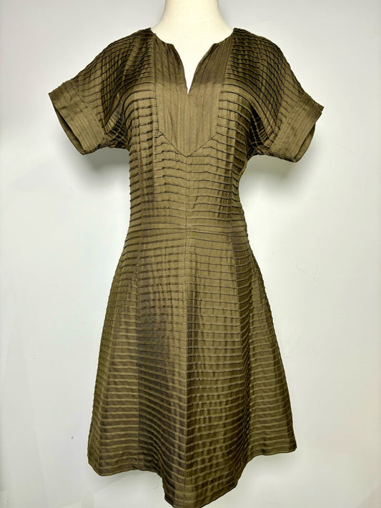 Women Size 8 Mayle Maison Olive Silk Midi Dress