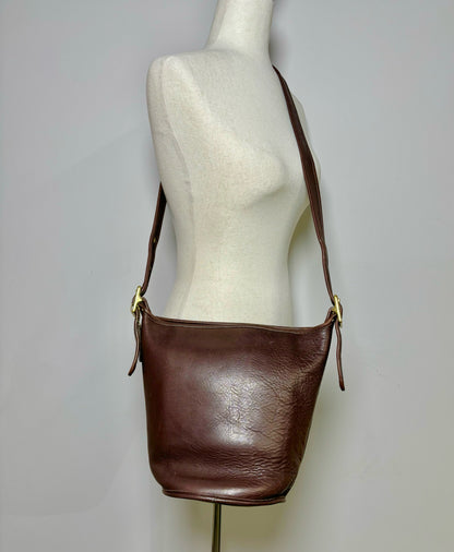 Brown Coach Cowhide Solid Leather Bucket 9953 Bag