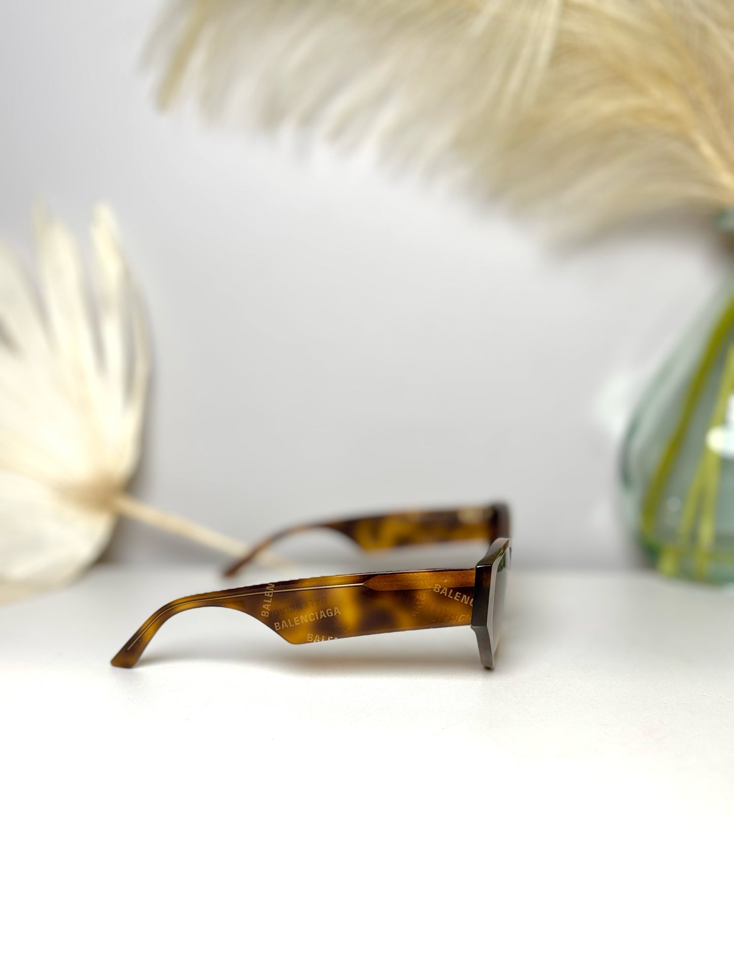 Plastic Balenciaga Brown Cat Eye Logo Sunglasses