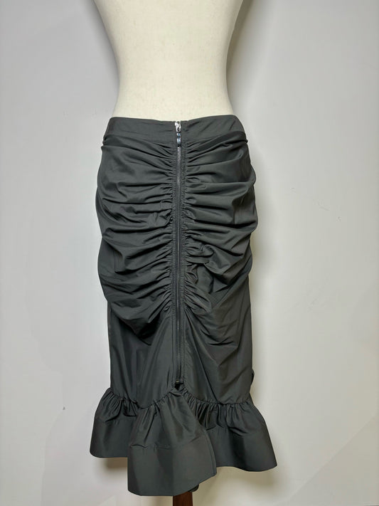 Women Size 6 Roman Black Solid Polyester Skirt