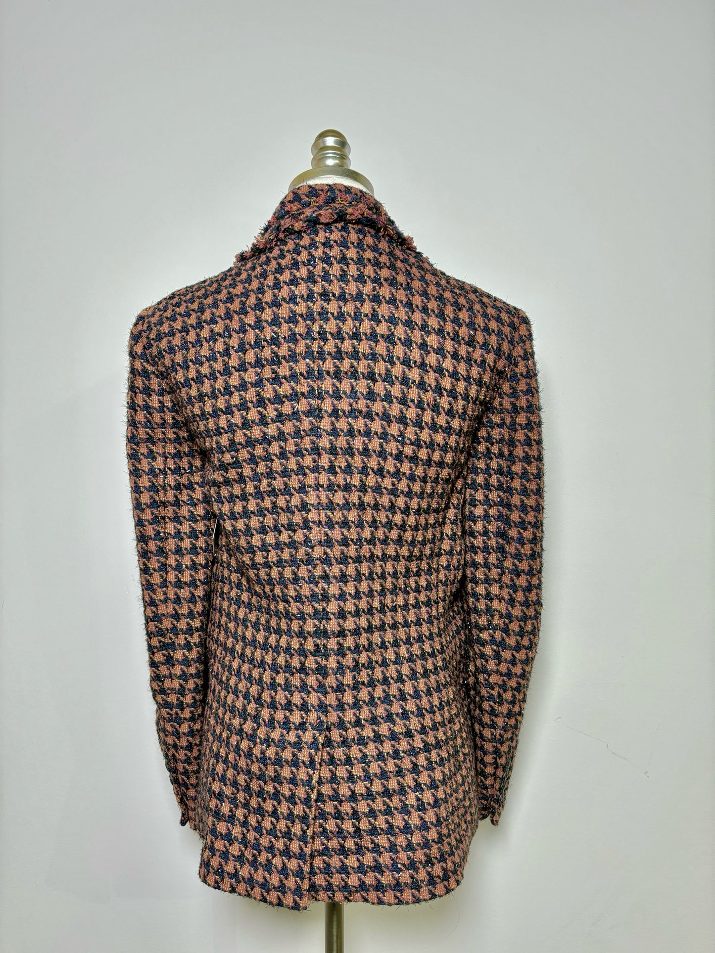 Women Size 12 Veronica Beard Multi-Color Houndstooth Blazer