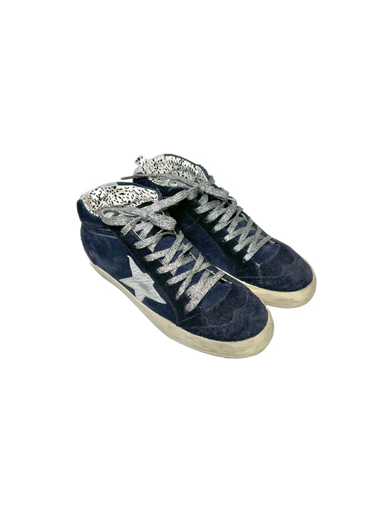 W Shoe Size 36 Golden Goose Blue Leather Suede Tennis shoes