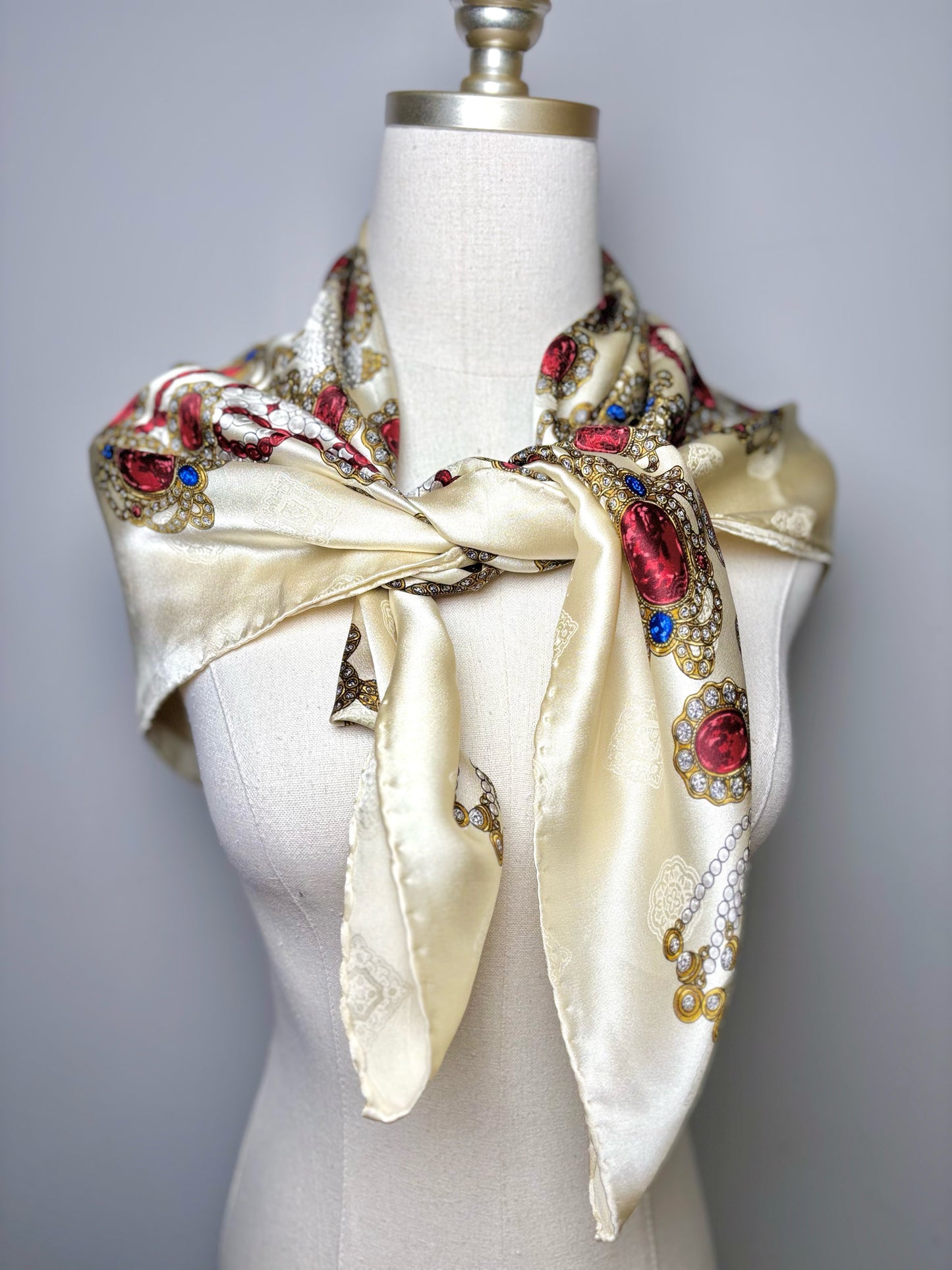 Chanel Multi-Color Print Silk Scarf 33 x 33