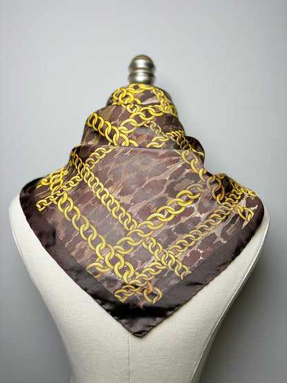 D&G Brown Leopard Silk Scarf