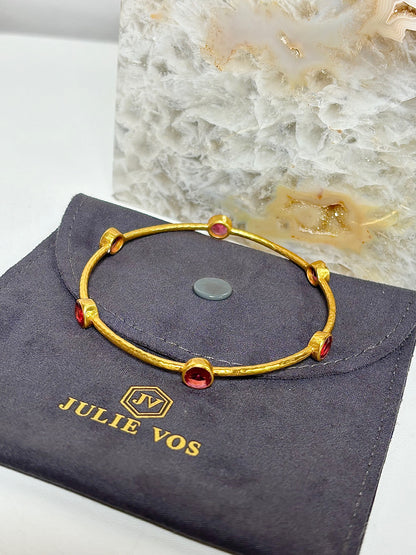 Red Julie Vos Bracelet Red Stones Gold